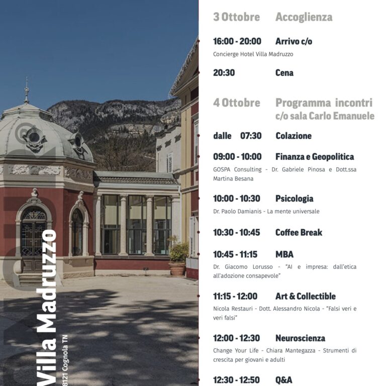 Chasing Beauty Agenda dell'incontro