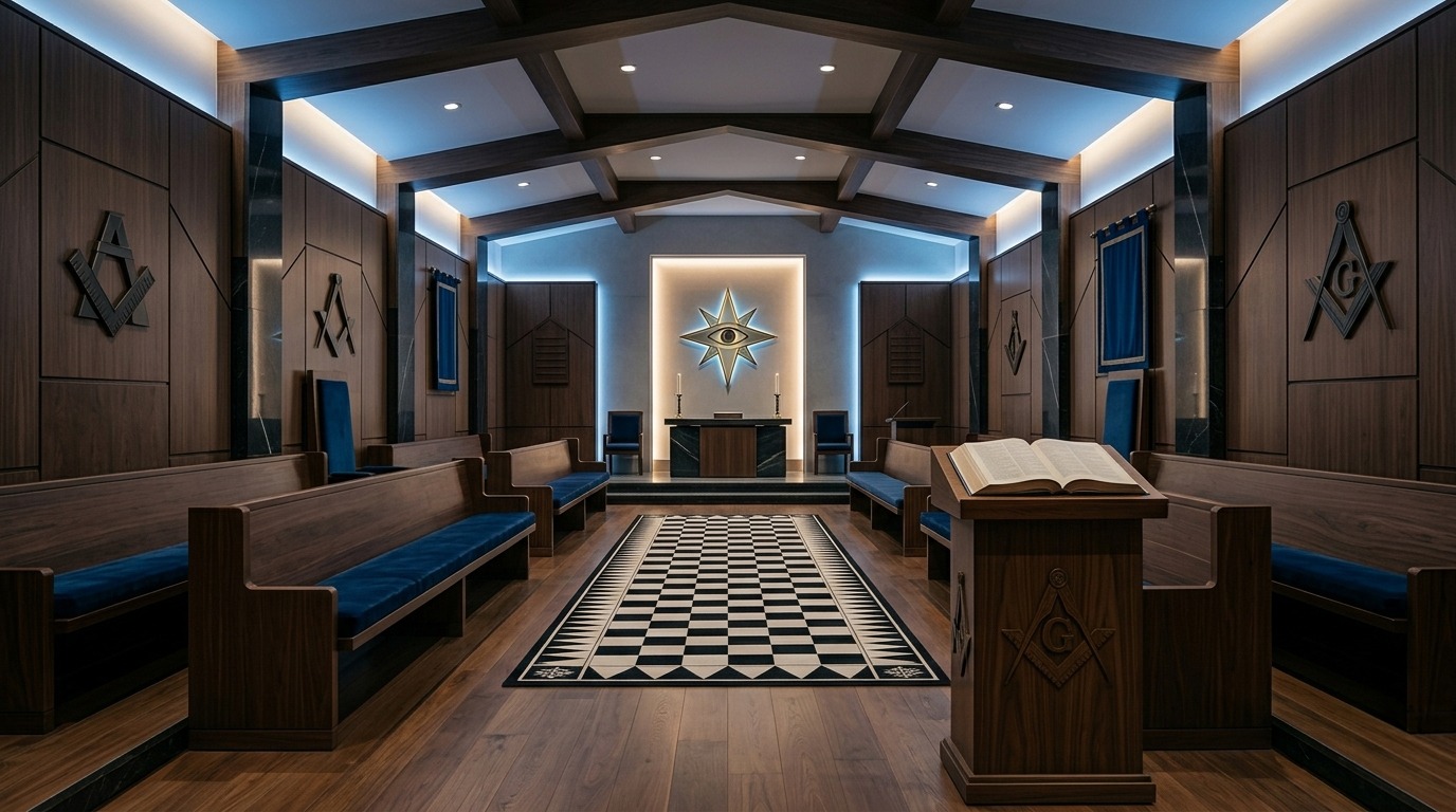 Interno simbolico di una loggia massonica come frontiera tra ego e luce