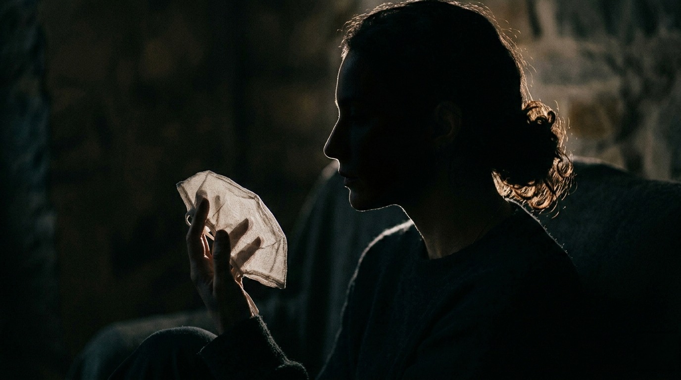 Figura con maschera tra luce e ombra a rappresentare ego e trasformazione